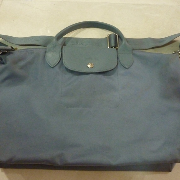LONGCHAMP Tote Bag Le Pliage Neo 2WAY Lightweight Blue w/ shoulder strap - Picture 15 of 15